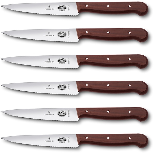 Swiss Army Brands 2024 Victorinox 46003 Kitchen Wood Steak Sets, 6-Piece Steak Set 40003 VIC-5.2030.12-X4 - main
